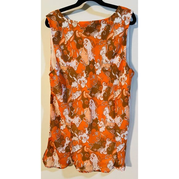 Jg Hook Women's Paisley Print Sleeveless Blouse Size 12 Polyester - Picture 2 of 3